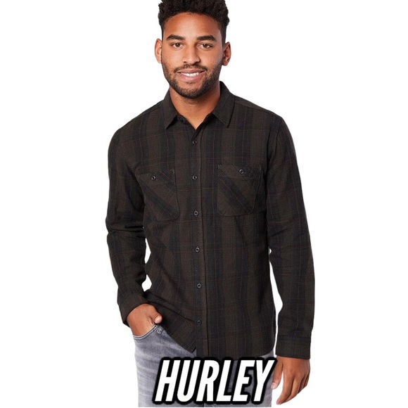 HURLEY Hendricks Flannel Red Large & XL Warm New - Picture 5 of 9